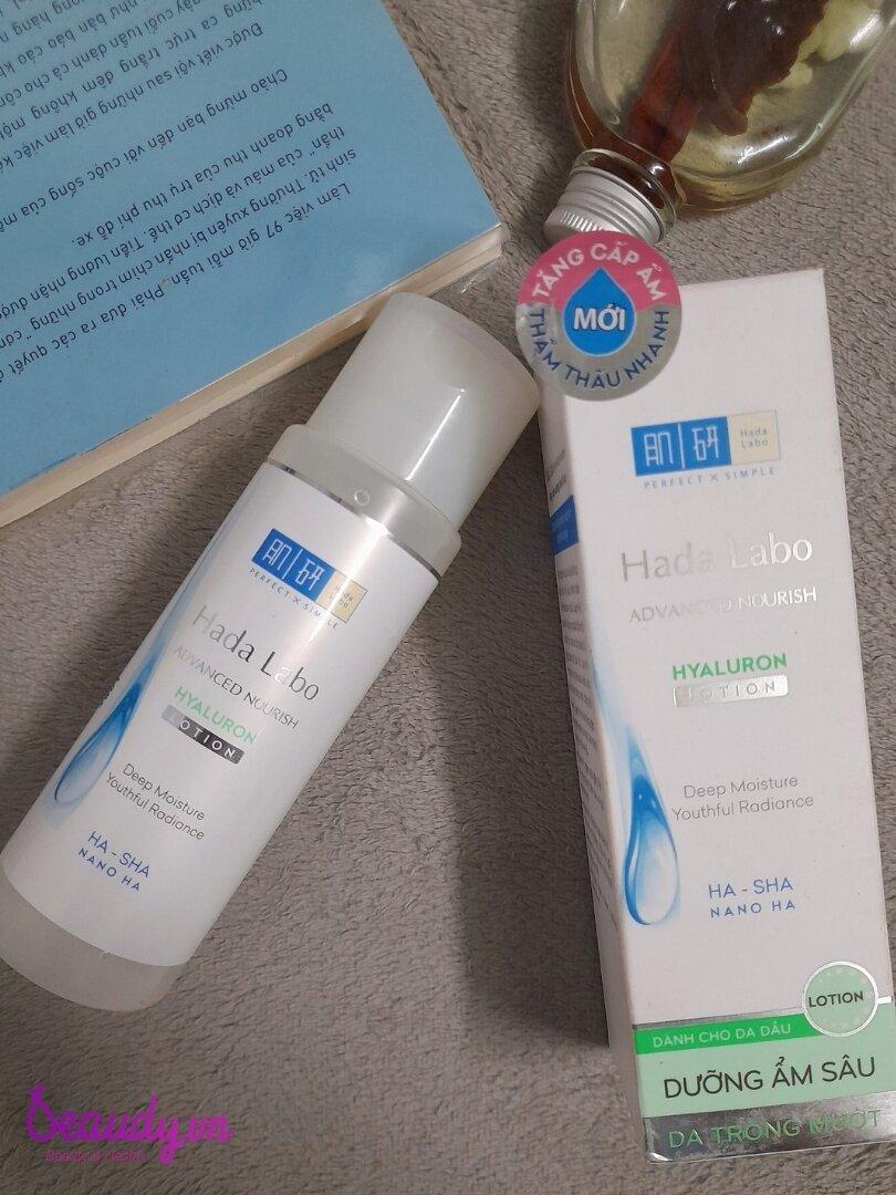 Review Hada Labo Advanced Nourish Hyaluron Lotion (màu xanh lá) dưỡng