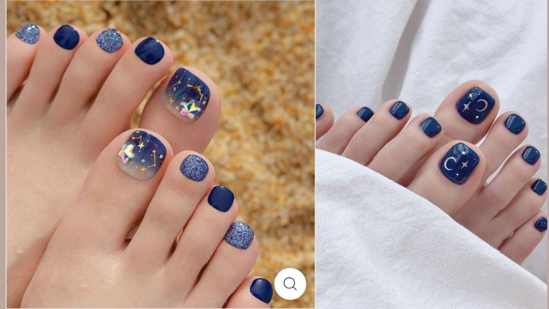 Mách nàng 20+ nail chân màu xanh tone da mà không lo bị sến - Beaudy.vn