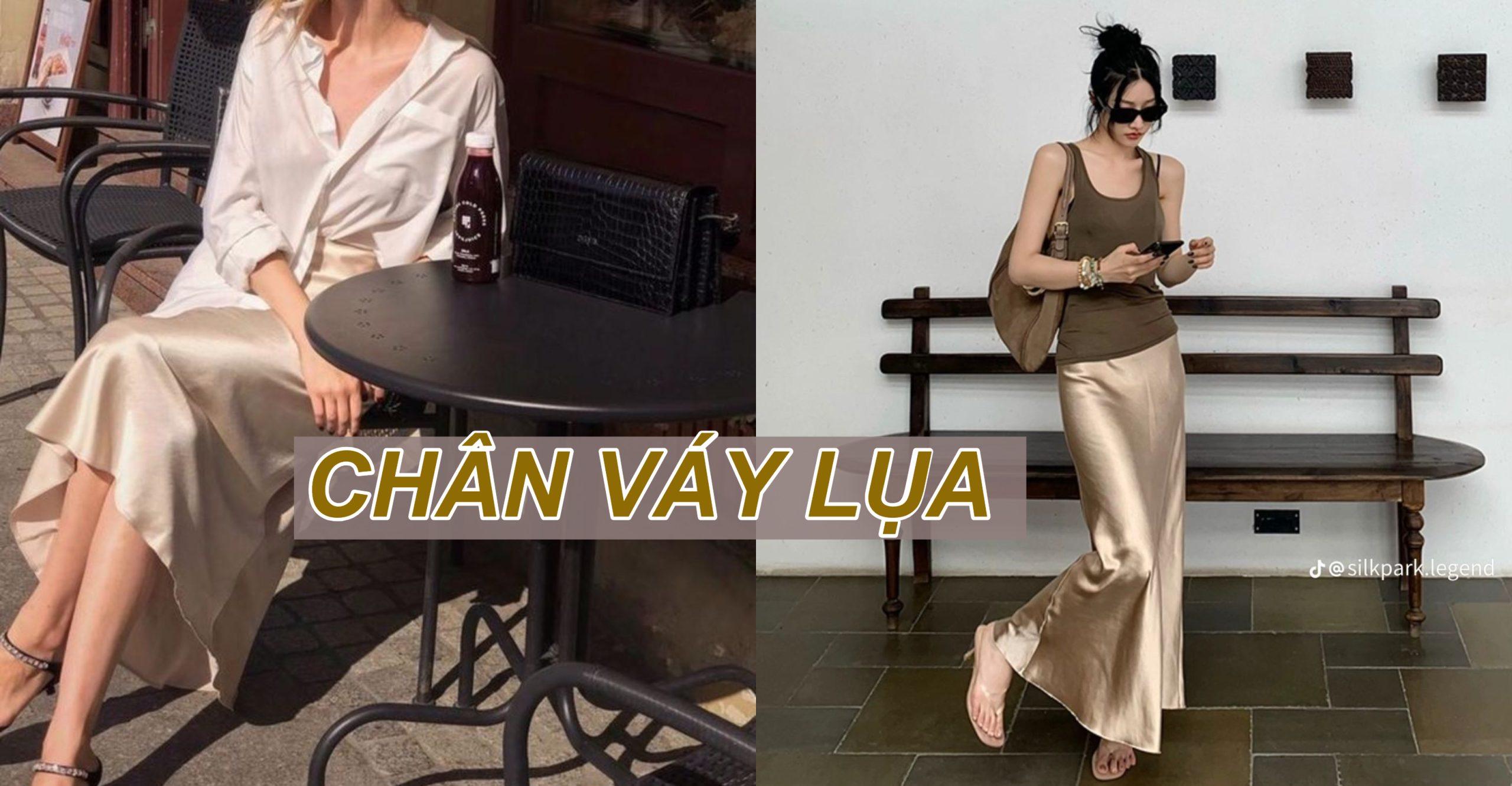 Phối đồ với chân váy lụa satin